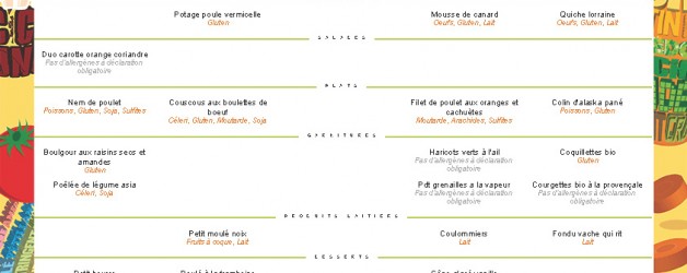 Menu de la semaine du 13/12 au 17/12