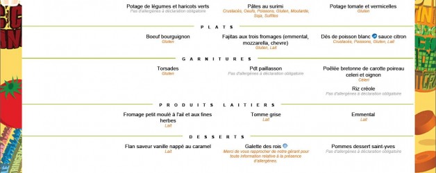 Menu de la semaine du 03/01/2023 au 05/01/2023